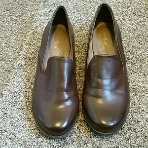 Women's brown shoes.